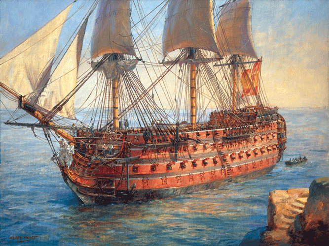 風帆時期最大的戰列艦：西班牙聖三位一體號