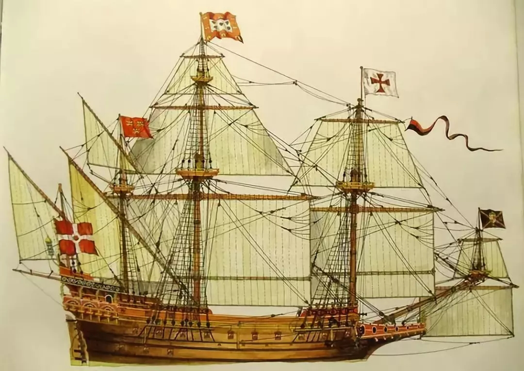1艘17世紀的葡萄牙蓋倫帆船