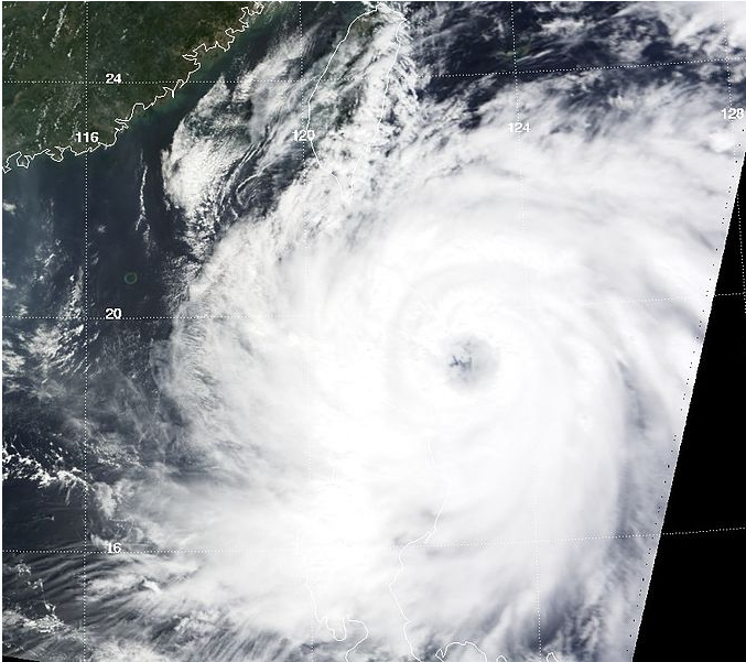 強颱風黑格比衛星雲圖