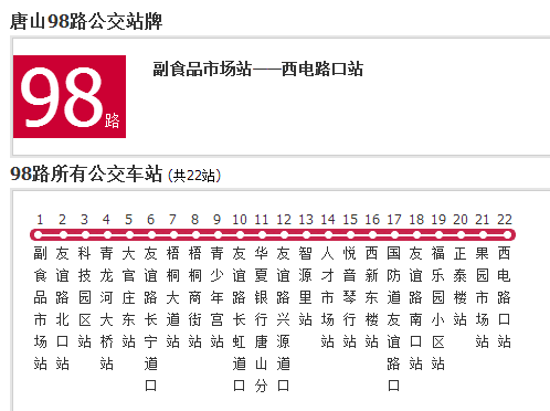 唐山公交98路 唐山公交98路