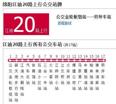 江油公交20路 江油公交20路