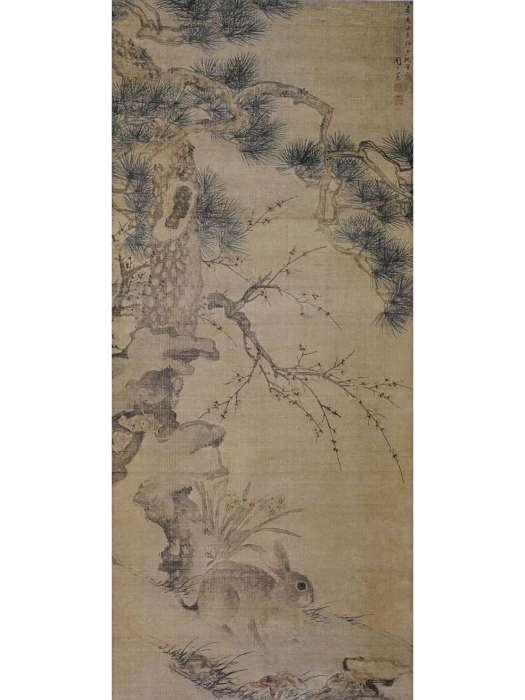 松梅芝兔圖