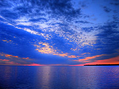 溫尼伯湖日落照片