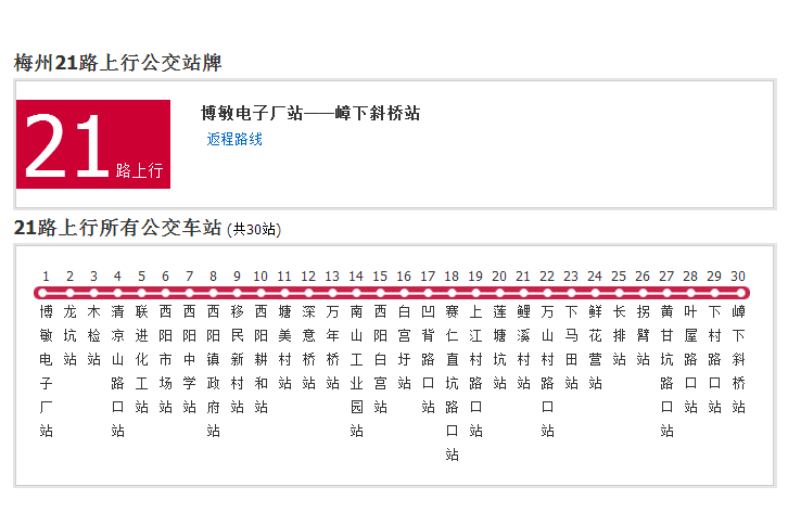 梅州公交21路 梅州公交21路
