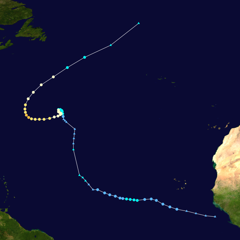 颶風李 路徑圖