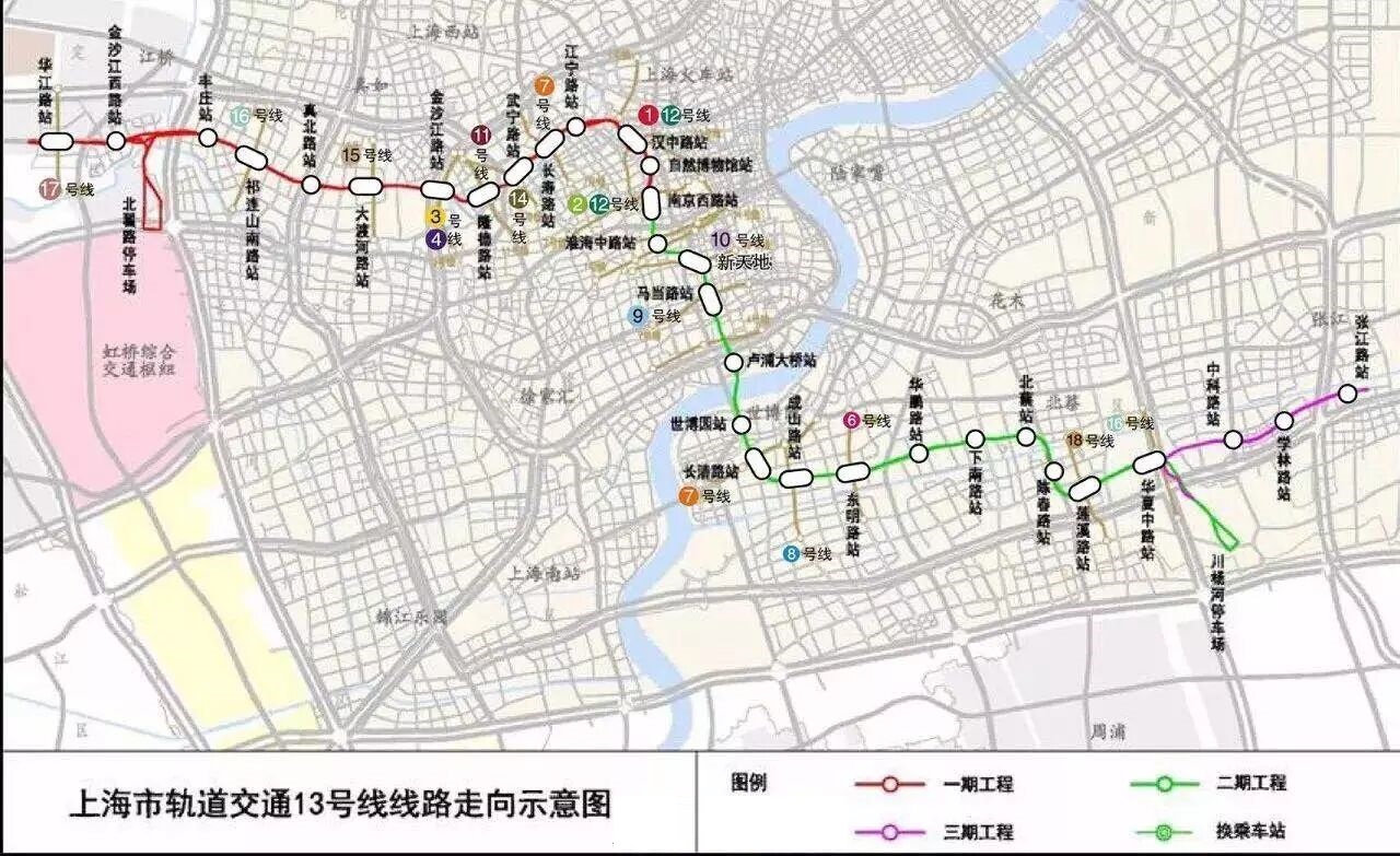 上海捷運13號線走向圖