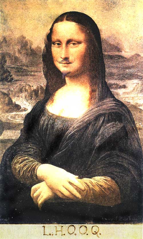 1919年被杜尚重畫過的蒙娜麗莎：LHOOQ
