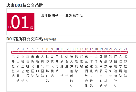 唐山公交D01路 唐山公交D01路