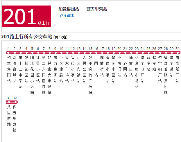 濟寧公交201路 濟寧公交201路