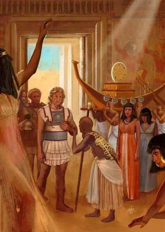 在埃及接受祭祀朝拜的亞歷山大