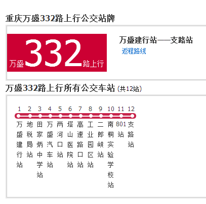 萬盛公交332路 萬盛公交332路