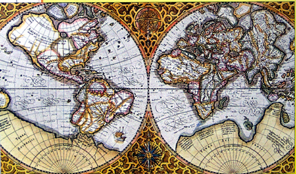 1569年出版的默卡托投影地圖