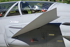 JAS 39獅鷲戰鬥機的鴨翼近照