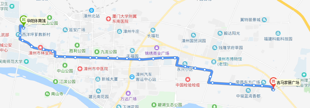 漳州公交6路路線圖