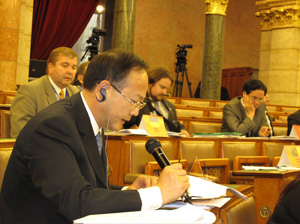 理事會副主席王勝洪在會議上發表講話