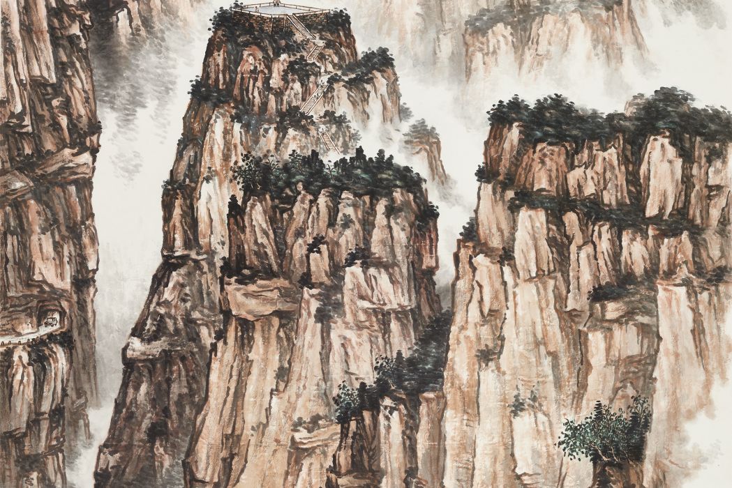 太行山上(袁學君山水畫作品) 太行山上(袁學君山水畫作品)