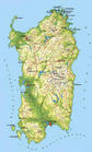 撒丁島地形圖