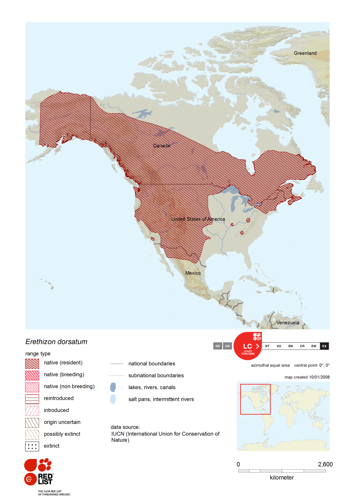 北美豪豬(圖5)——北美豪豬分布圖