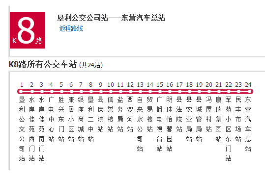 東營公交K8路 東營公交K8路
