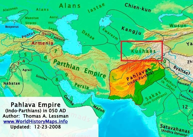 貴霜帝國最初只是南方印度-帕提亞王國的一個附庸