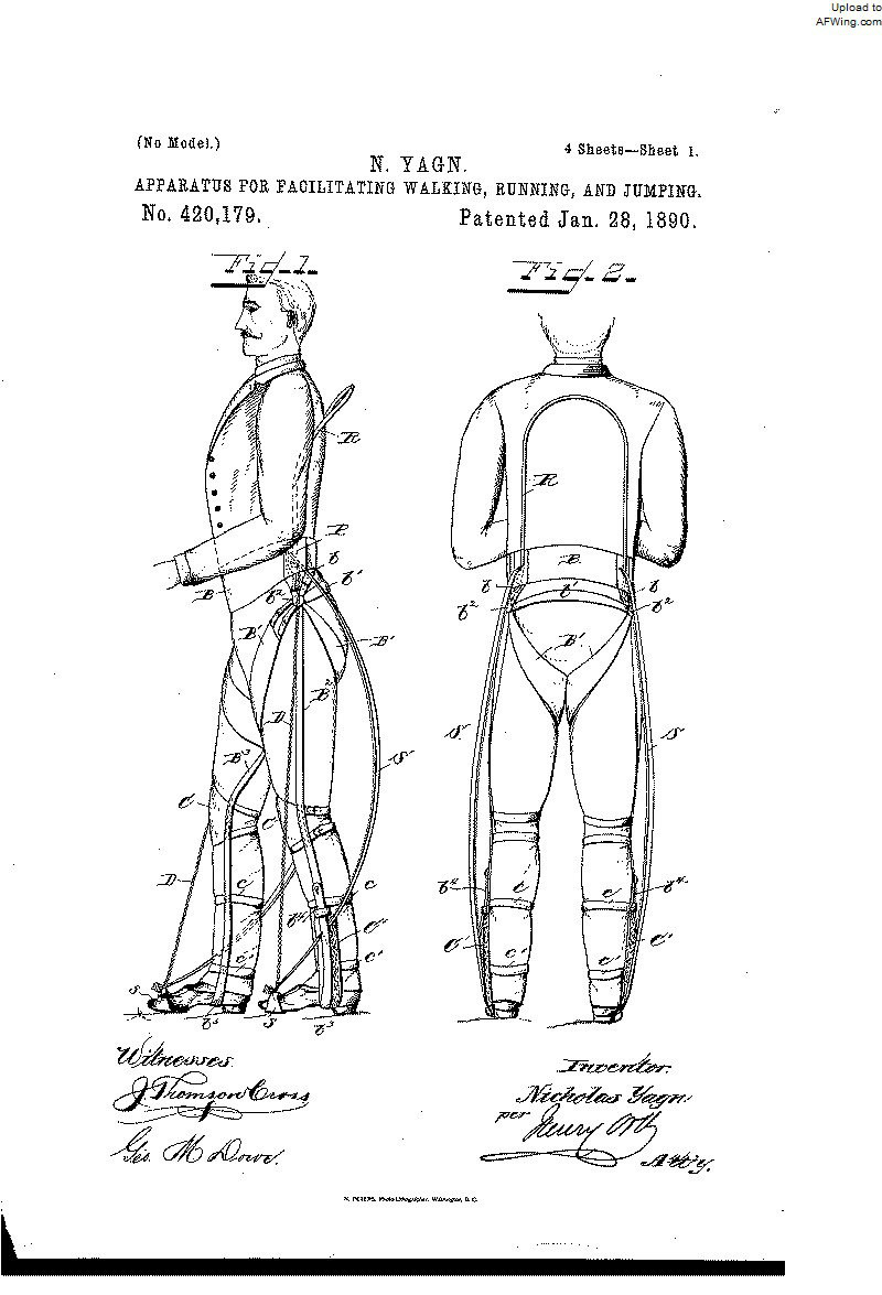 尼古拉斯·亞金的外骨骼專利