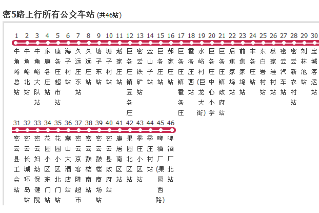 北京公交密5路 北京公交密5路