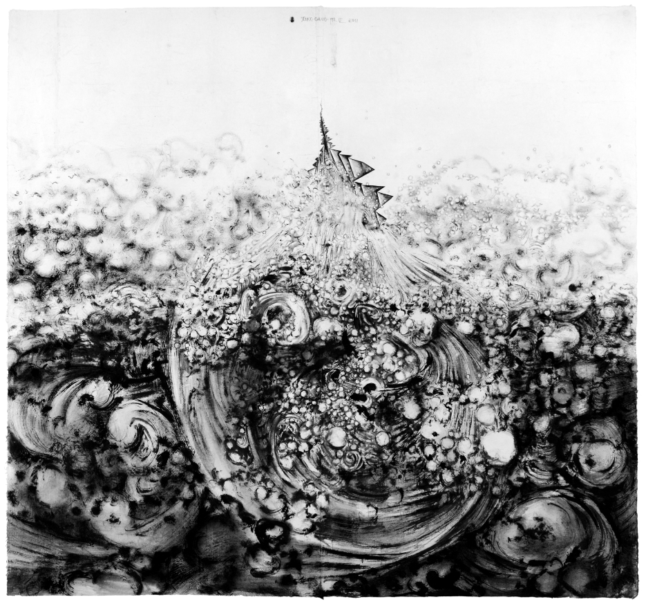 《冰山之隙－浪卷乾坤1》192x180 cm，2011