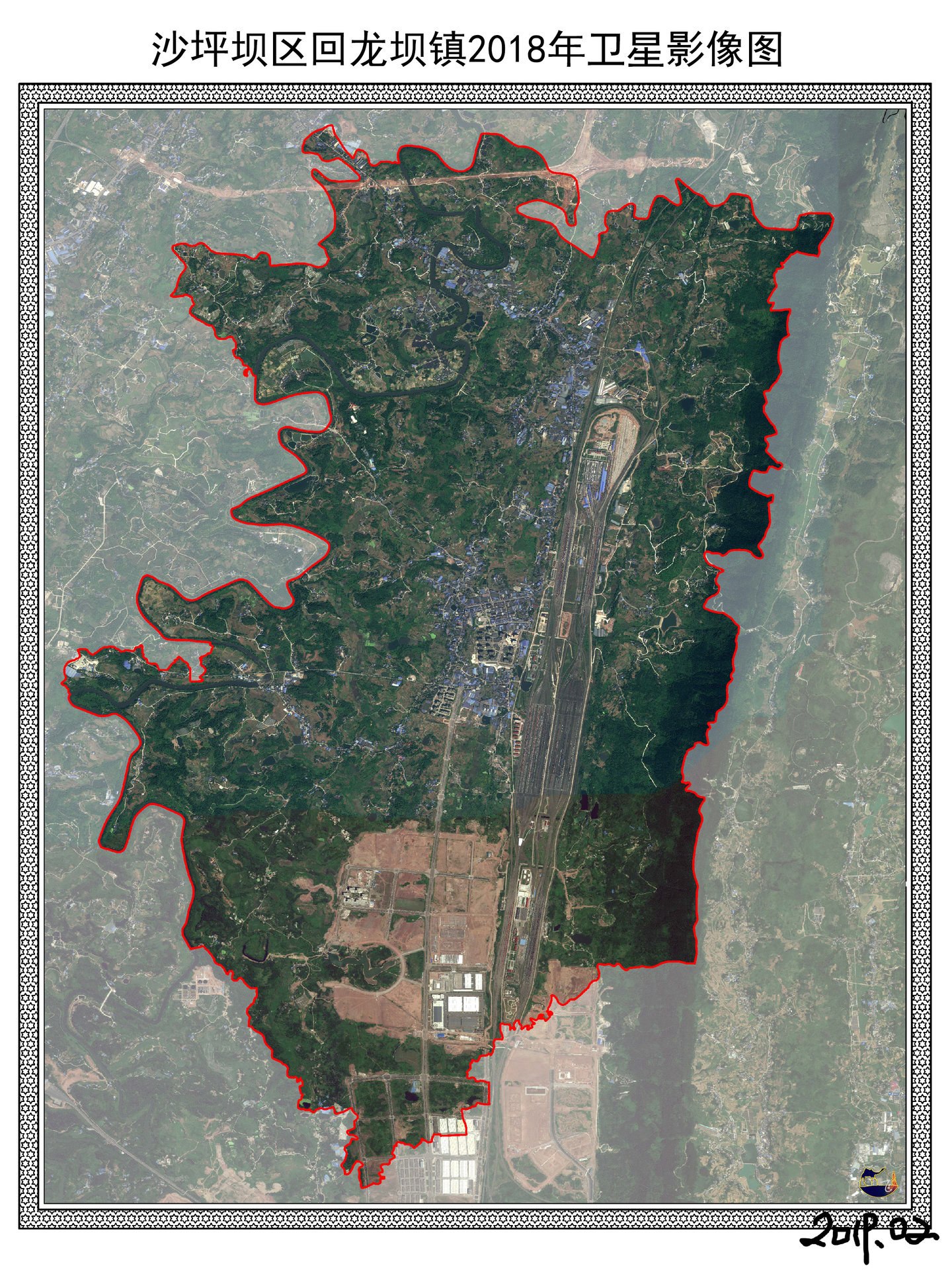 回龍壩鎮2018年衛星影像圖