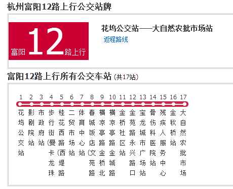 杭州公交富陽12路(杭州富陽12路)