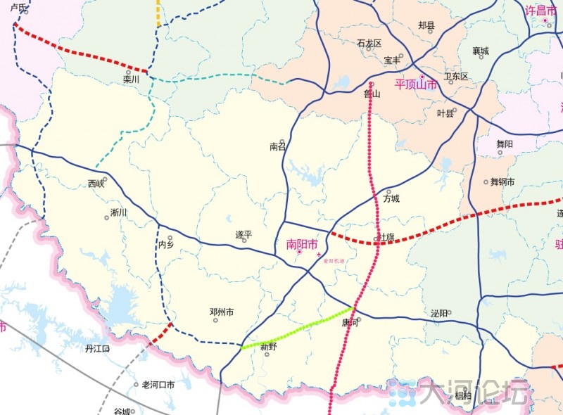 河南省高速公路規劃圖（部分）