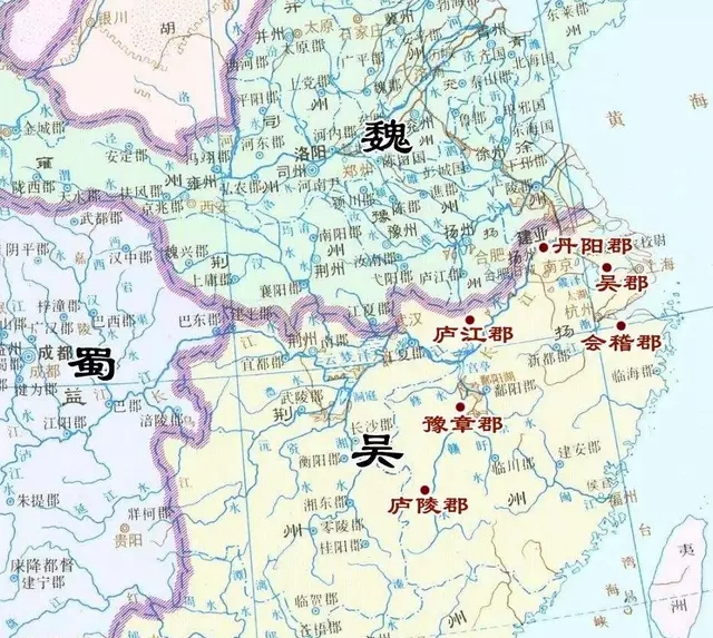 東吳境內主要郡縣分布