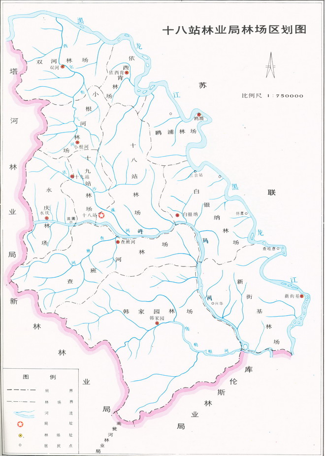 十八站林業局區劃圖