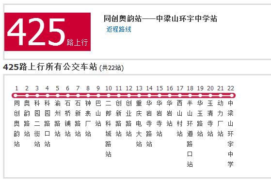 重慶公交425路 重慶公交425路