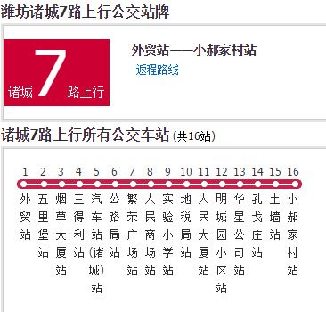 諸城公交7路 諸城公交7路