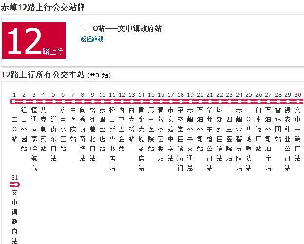 赤峰公交12路 赤峰公交12路