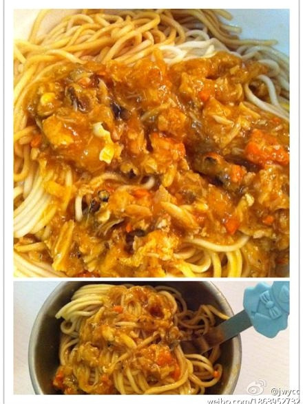 蟹粉煨面 蟹粉煨面
