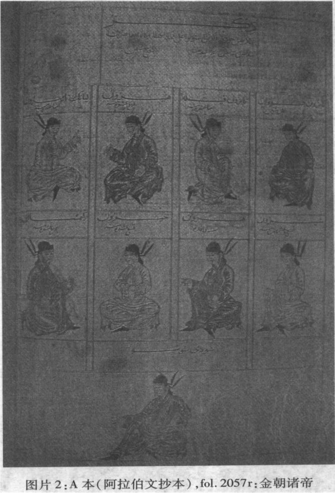 《史集》中的金朝歷代皇帝肖像畫（描摹自當時的漢文文獻）