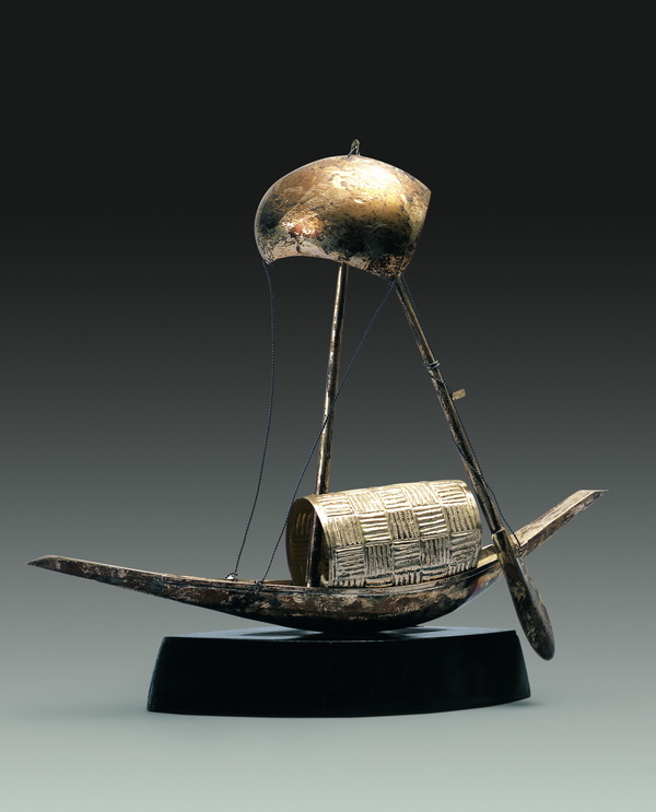 銀單桅帆船模型