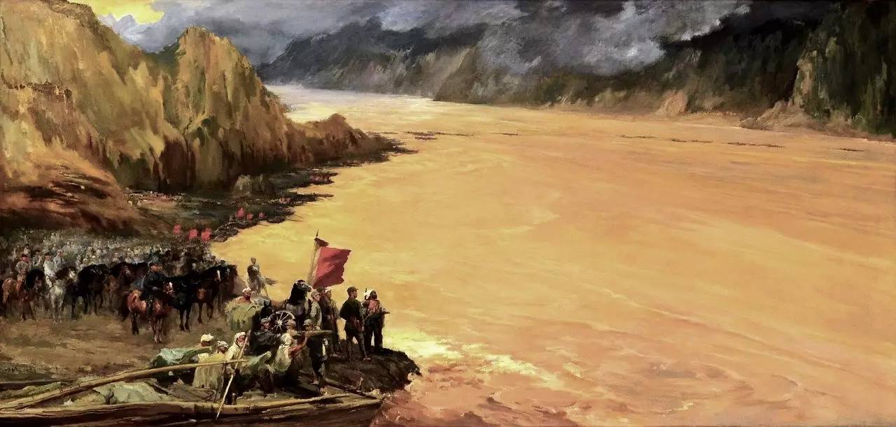 《東渡黃河》 油畫 300x130cm 1959年作 中國革命博物館藏