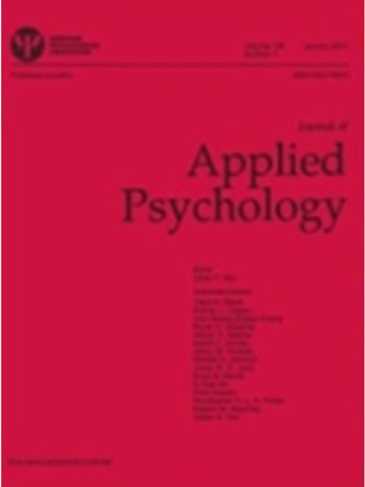 Journal of Applied Psychology Journal of Applied Psychology