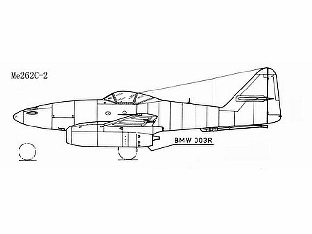 Me 262C-2 側視圖