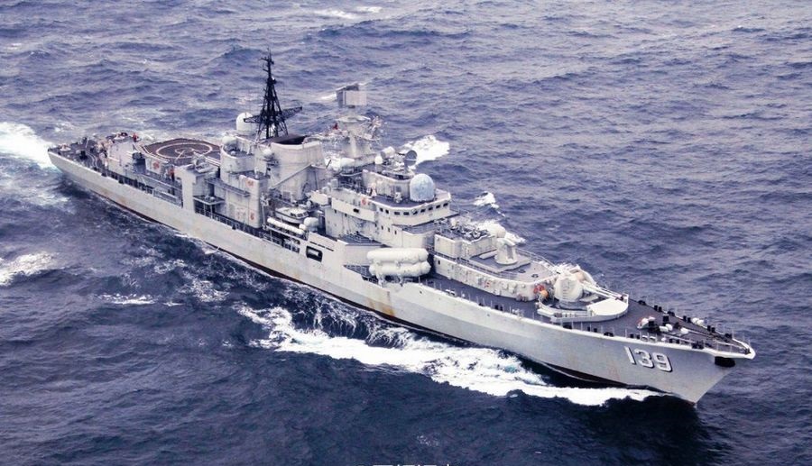 “海上聯合-2014”軍事演習中的寧波艦