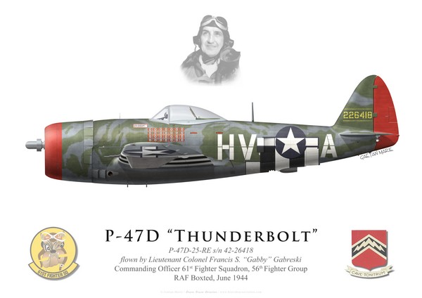 加布萊斯基和他的座機P-47