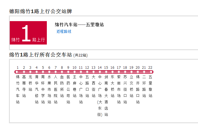 綿竹公交1路 綿竹公交1路