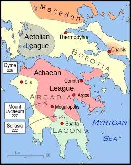 亞該亞同盟與馬其頓是希臘地區的兩大勢力