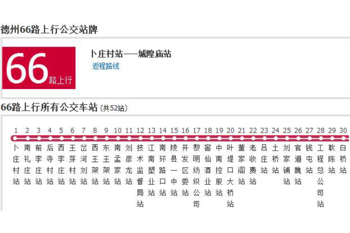 德州公交66路 德州公交66路