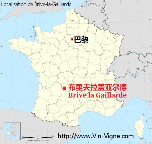 布里夫拉蓋亞爾德在法國的位置
