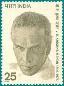 印度1975年發行克里希納·梅農紀念郵票