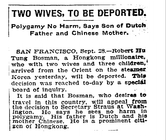 紐約時報1908年報導何東生父是荷蘭人