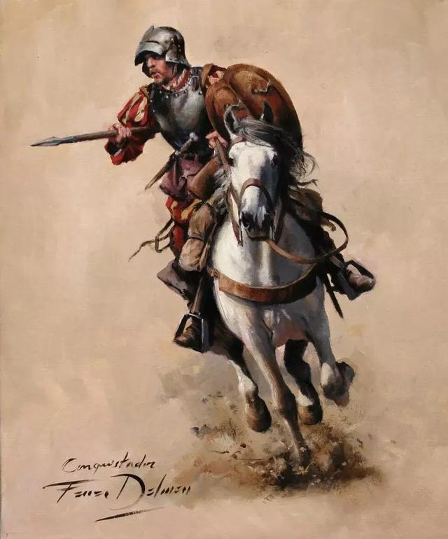 策馬衝鋒的普通西班牙騎兵